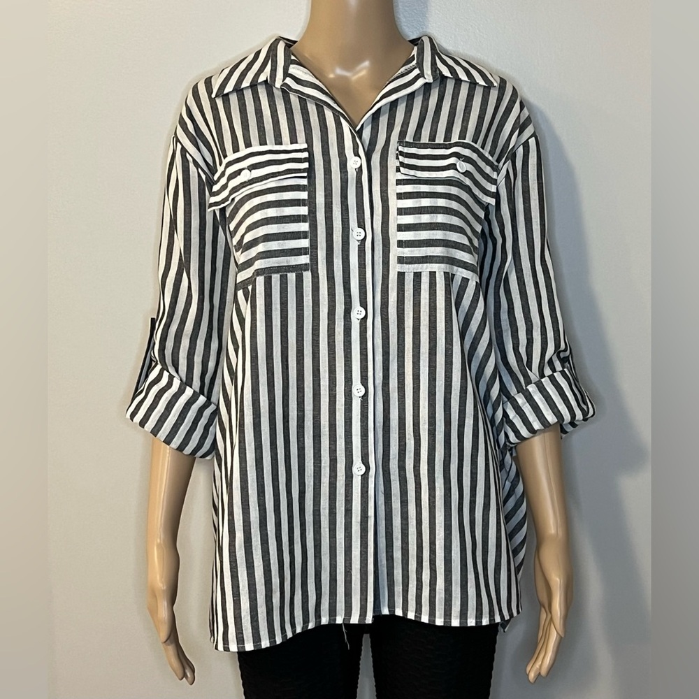 Gray Striped Shirt